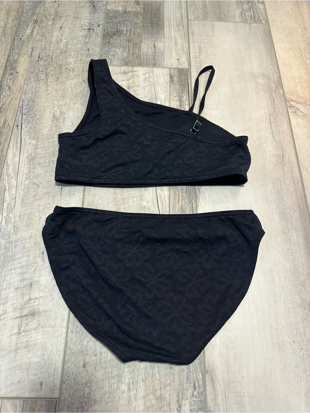 abercrombie kids Black Floral One-Shoulder Bikini Set